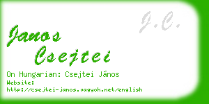 janos csejtei business card